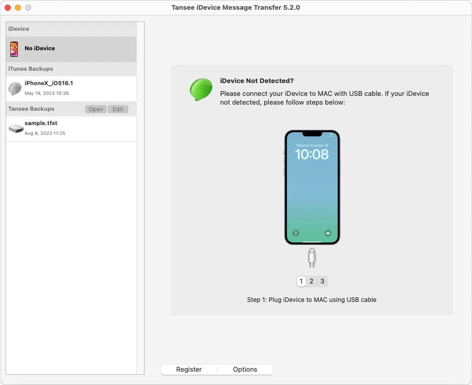 Ouvrez Tansee iPhone Message Transfer for Mac